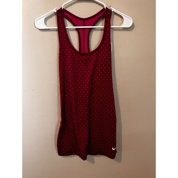 Nike Tops - Women's Nike Pink Polka Dot DriFit Racerback Tank Size S [EXCELLENT]